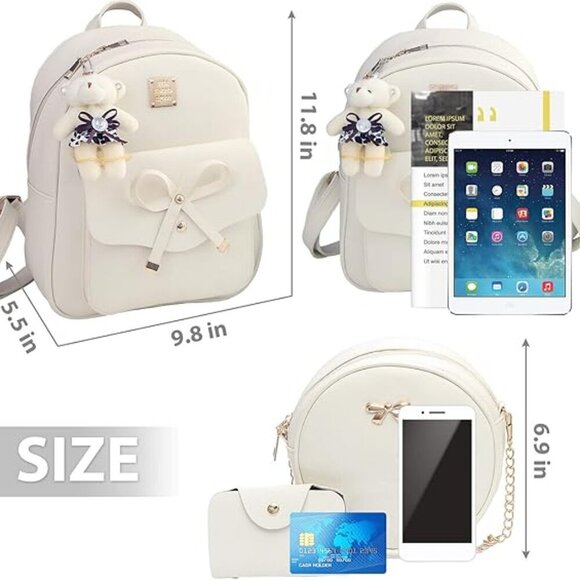 3-PCS Small Backpack Purse